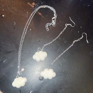 Cloud Necklace and Earrings Set